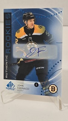  2025-26 SP Game Used John Farinacci RC  TRUE BLUE AUTHENTIC MATCH AUTO!   