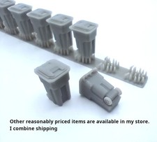 HO Scale Wheeled Trash Bin Can Recycling Modern 10pcs