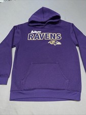 NFL Team Apparel Baltimore Ravens Pullover Hoodie Sweater Youth L Purple -4492