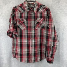 Helix Shirt Youth Extra Large Red Plaid Weste...