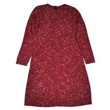 Talbots Women's Red Speckled Knit Sweater Dress Long Sleeve Size L