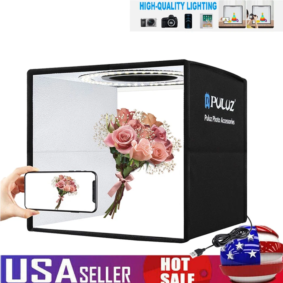 LED Light Room Photo Studio Photography Lighting Tent Kit Backdrop Cube Box New - Image 2 of 4