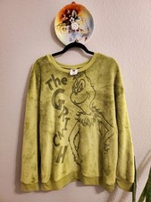 Green Grinch Fuzzy Plush Sweatshirt XXL Christmas Holiday