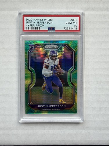 2020 Panini Prizm #398 Justin Jefferson Rookie Hyper Prizm PSA 10 /175