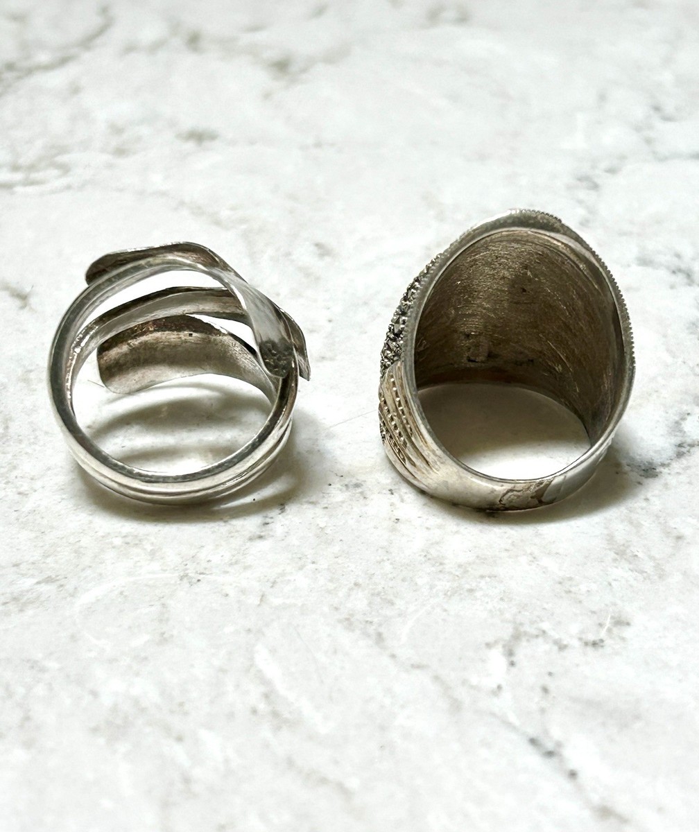 Bold Sterling Silver Statement Rings (hammered, Marcasite) View 3