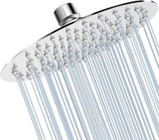 GGStudy Round 6 Inch Stainless Steel Shower Head High Pressure Round, Chrome 