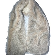 Sissily Designs IVORY  BLACK FAUX FUR SHAWL STOLL Winter Wedding Formal Prom M