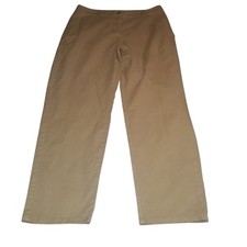 Eileen Fisher Size 10 32x27 Brown Ankle Pants Straight Leg Cotton Hemp Chino