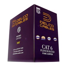 U.S Made ETL Listed Cat6 Plenum UTP 100 Solid Bare Copper 1000ft Cable PURPLE