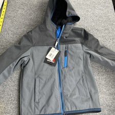 Gerry Boys Falcon Softshell Dark Gray And Blue Jacket Coat Full Zip Size XS New