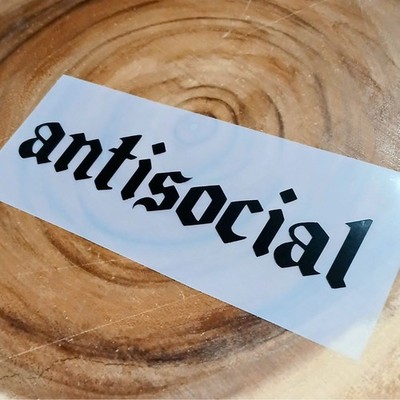 Antisocial Custom Font OE Style Vinyl Decal Banner (x2) for Car Truck Windshield
