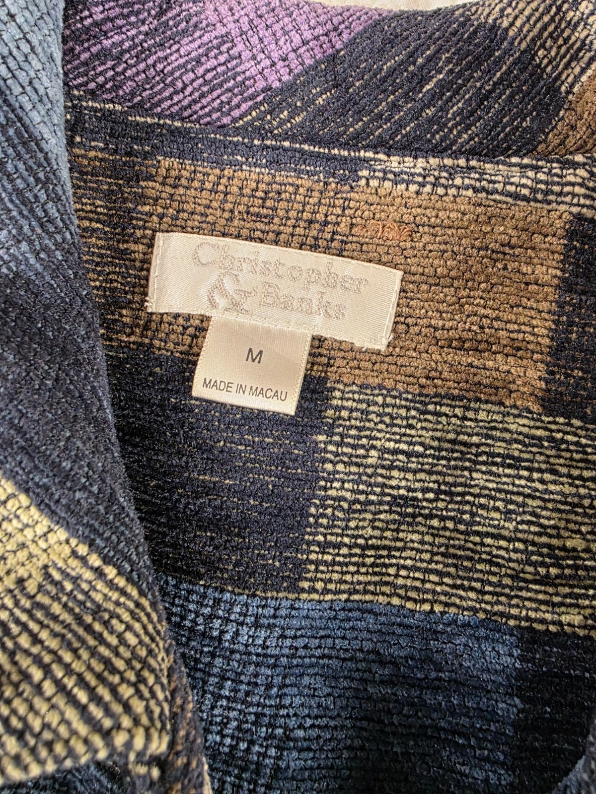 Womans Patchwork Multicolor Block Print Button Fr… - image 4