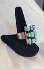 Vintage Sterling Silver Turquoise Ring Signed Mexico 925, Adjustable