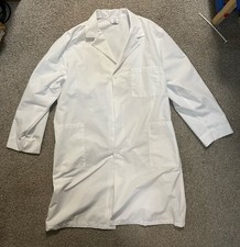 Meta Lab Coat Unisex White Medical Jacket Pocket 4 Button Cotton Blend XL New
