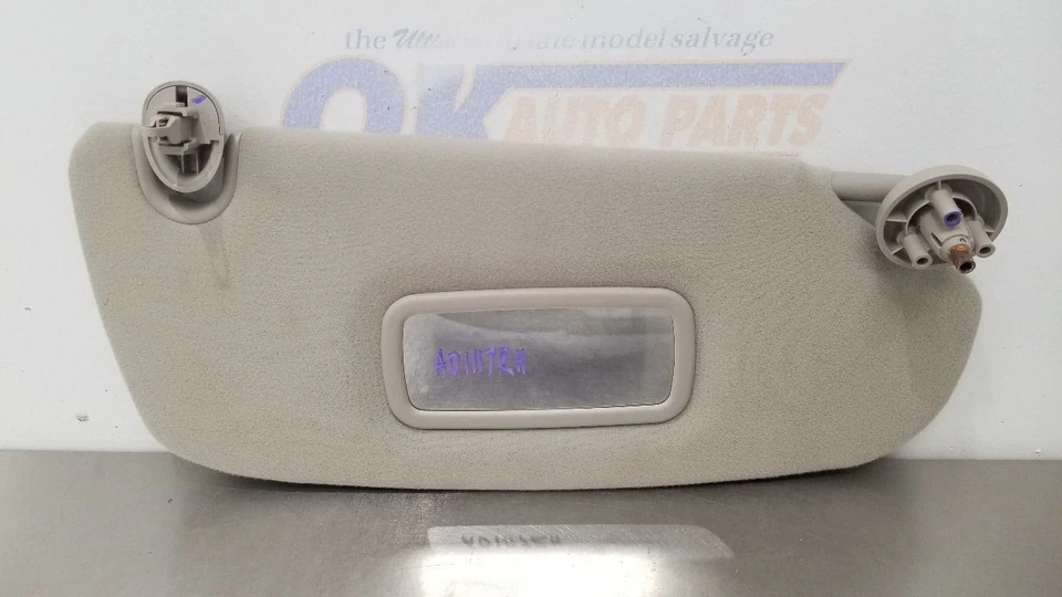 09 DODGE RAM 3500 QUAD CAB SUN VISOR RIGHT PASSENGER GRAY CLOTH - Image 2 of 4