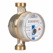 Wohnungs Wasserzähler Geeicht 2021 Aufputz Kaltwasser Q3 2,5 m³ Baulänge 110 mm