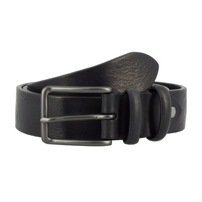 DuDu Herren Schwarz Robust Italienisch Leder Gürtel Designer Neu