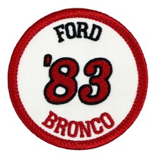1983 Ford Bronco Embroidered Patch Ivory/Dark Red Iron-On Sew-On Hat Backpack