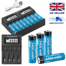 1.5V AA  Battery Charger AA Lithium Rechargeable  Batteries 3400mWh 1500 Cycles