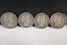 Barber Half Dollar Lot 4 Silver 90% Halfs