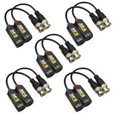 5 Pairs 8MP Passive HD BNC Video Balun for AHD/TVI/CVI CCTV Cameras