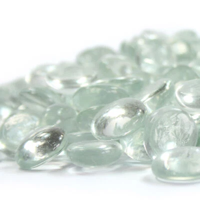 STEINGRAU Glasnuggets Shine Glasklar Irisierend 1kg (17-20mm) Mosaikstein Muggelstein Deko