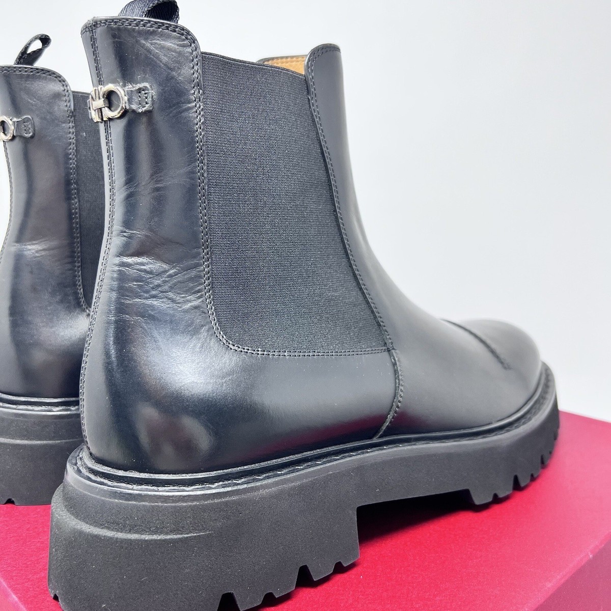 Salvatore Ferragamo George 2 Men's Leather Chelsea Boots Size 12 M
