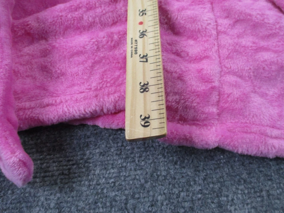 Roupão Juicy Couture Feminino P M Rosa Estampa de Chita Roupa de Dormir de Lã Logotipo Preppy Y2K - Imagem 4 de 4