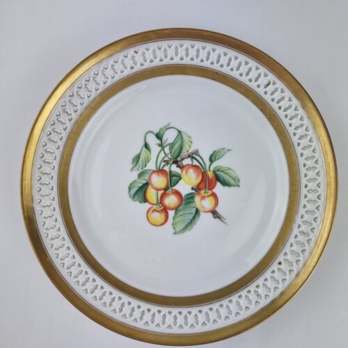 Vintage Bing & Grondahl Copenhagen Pierced Plate 21.2cm Painted Cherries Fruit  - 第 1/10 張圖片