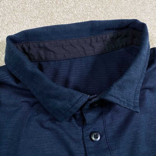 Lululemon Shirt Men Small Blue Polo Athletic Gym Work Out Run Active Soft Golf - Picture 7 of 9