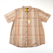 Carhartt Shirt NEW Mens Large Relaxed Fit Short Sleeve Button Down Checker
