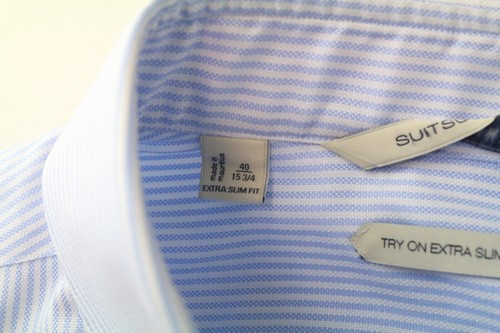 Suitsupply Herren Hemd 40/15 3/4 Extra Slim Blau Rein Baumwolle Gestreift Lang - 第 5/8 張圖片