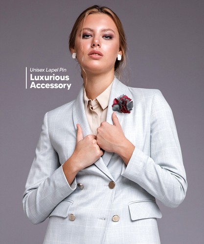Vittorio Vico Men's Formal Two-Tone Flower Handmade Lapel Pin, 22 Colors - 第 41/154 張圖片