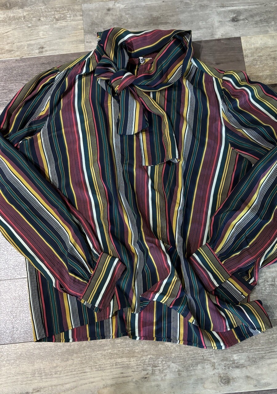 Camicia vintage Yves saint Laurent cravatta collo manica lunga bottoni taglia 10