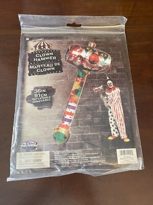 Fun World inflatable BLOODY CLOWN HAMMER Costume Prop Handheld 36'' HORROR New
