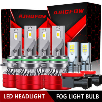 For Mitsubishi Outlander 07-13 LED Headlight High Low Fog Light Bulbs Combo 6pc