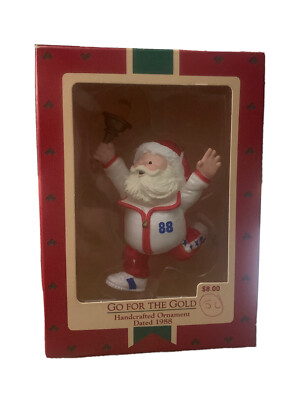 NEW Hallmark Keepsake Ornament Go For the Gold 1988 Olympic Torch Santa