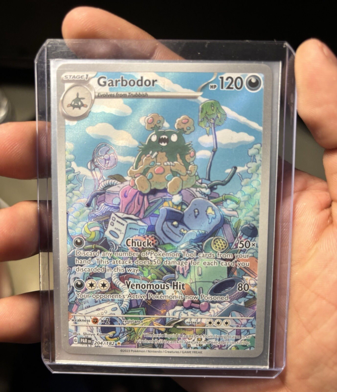 Garbodor 204/182 Pokemon Paradox Rift Illustration Rare Full Art Holo Near Mint