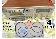 4 PCS BELT KIT FITS SANYO CASSETTE DECK MODEL RD 5340 4 BELTS NICE 