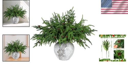 Durable and Waterproof Christmas Norfolk Pine Branches - Perfect for All Seasons - Picture 2 of 8