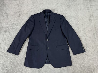 Brooks Brothers Jacket 40 S Navy Wool Striped Madison Fit Luxury Designer 346