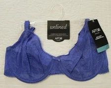NEW Apt. 9 Lace Unlined Everyday Elegance Bra Blue Many Sizes Available