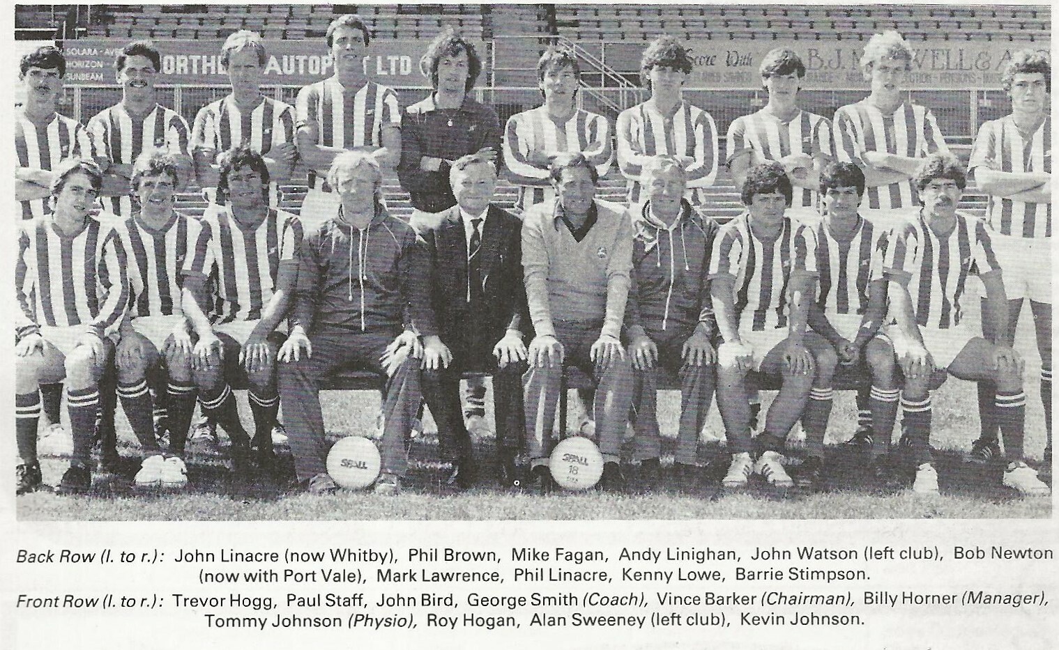 HARTLEPOOL UNITED FOOTBALL TEAM PHOTO>1982-83 SEASON