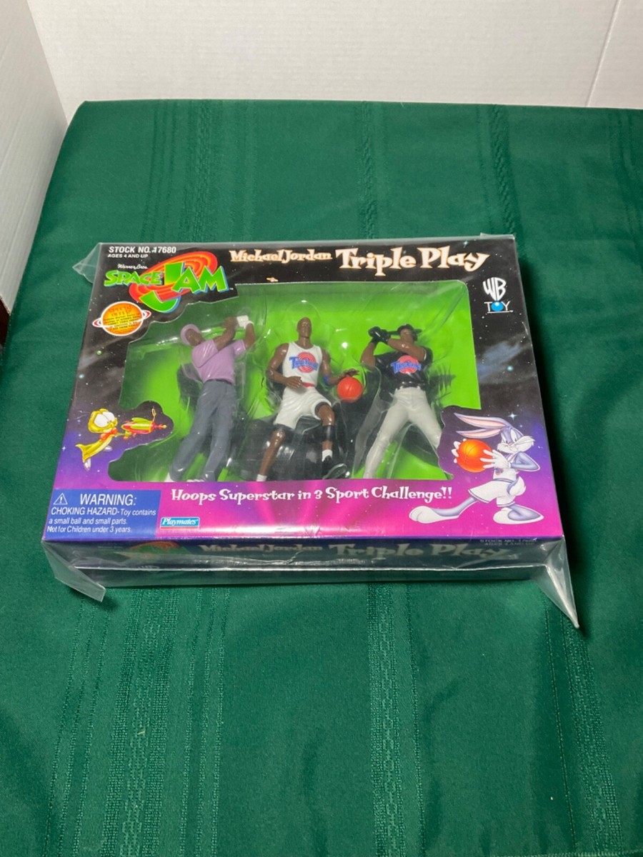 VINTAGE MICHAEL JORDAN SPACE JAM TRIPLE PLAY ACTION FIGURE SET OF