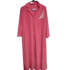 Vintage 70s Lorraine Housecoat Robe Size Large Retro Classic