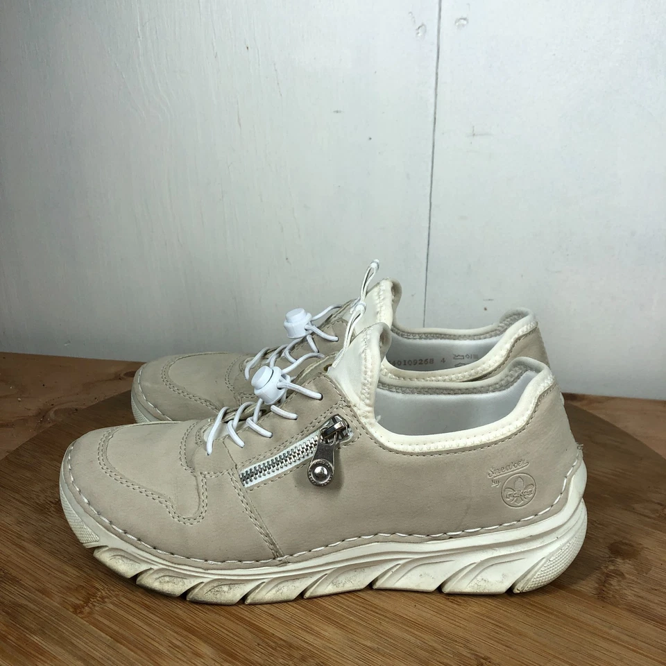 Rieker Zapatos 40 Mujer 9 Tenis Cuero Marrón Caminar Informal Ligero Cómodo Foto 2 de 4