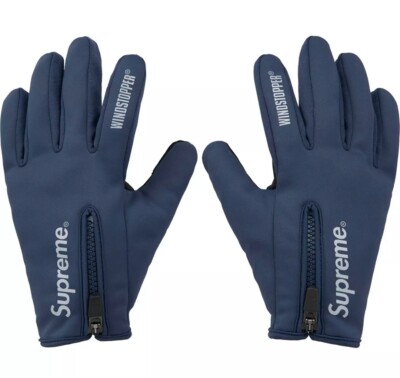 Supreme Windstopper Zip Gloves Blue Size - Medium - FW24 New Never