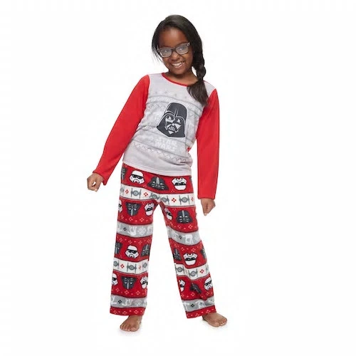 NWT~ Girl Size 6 Star Wars Darth Vader & Stormtrooper Top & Bottoms Pajama Set - Image 2 of 4