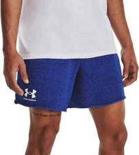 NWT 45 Under Armour Men's UA Rival Terry 6" Shorts Royal Blue 1382427 400
