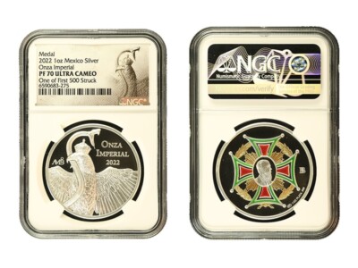 2022 Onza Imperial Medal 1oz .999 Silver Colorized Reverse NGC